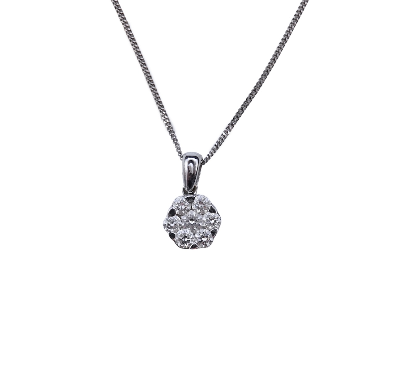 A diamond pendant necklace